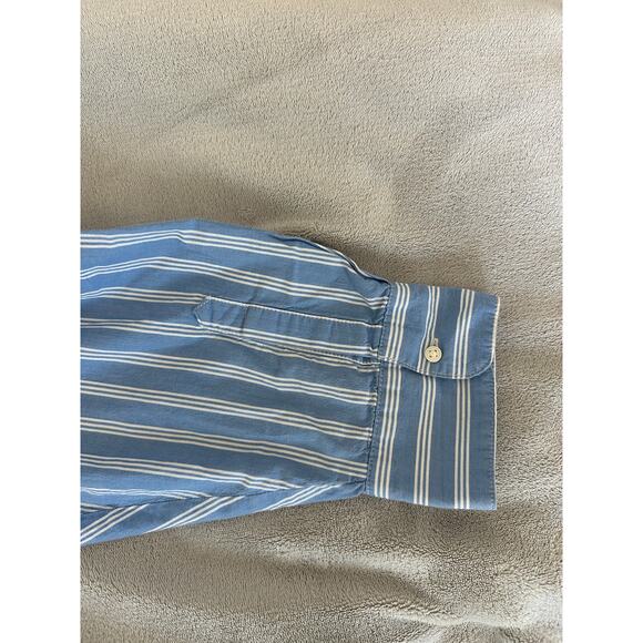 Old Navy Women's Blue Striped Oversized Button Up Long Sleeve Size Large - Picture 4 of 5